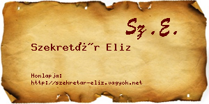Szekretár Eliz névjegykártya